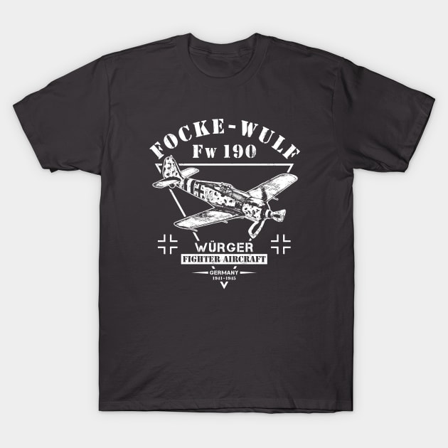 Focke-Wulf Fw 190 German Fighter T-Shirt by Military Style Designs